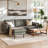 Geo 84" Wide Vegan Leather Reversible Modular Sofa & Chaise-1594840653