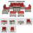 9-Piece Outdoor Modular Patio Conversation Set With Fire Pit Table, Sectional Sofa & Ottomans-2142859547