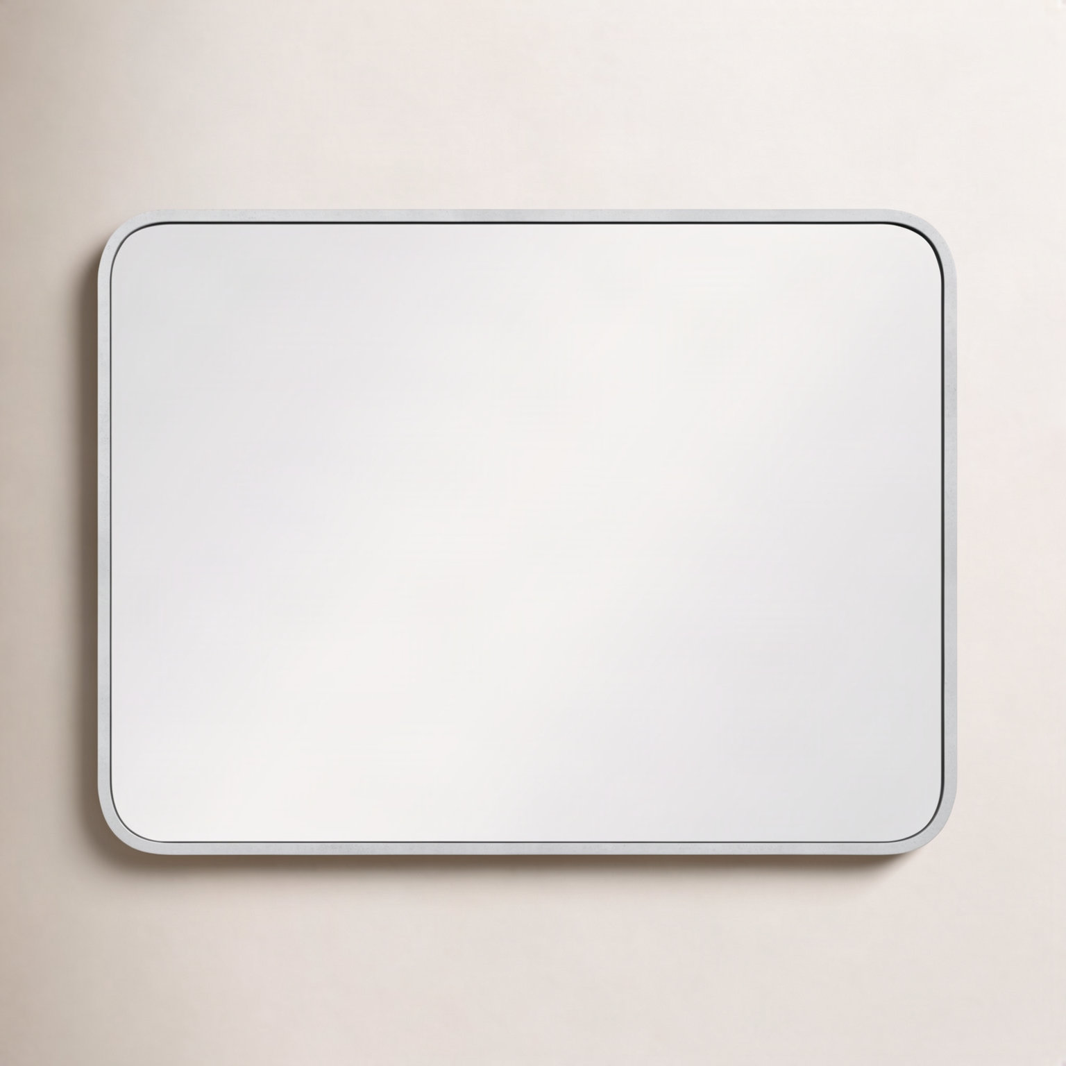 Sabine Metal Rounded Rectangle Wall Mirror, 30" x 22", Silver