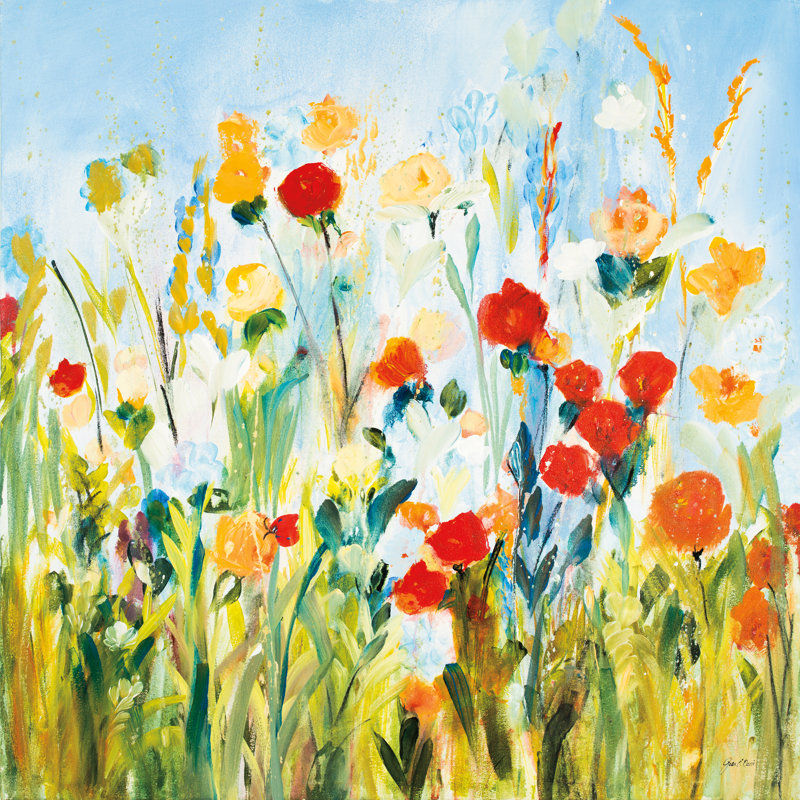 Wildflower Afternoon Crop by Joan E. Davis - Wrapped Canvas Painting, 91cm H x 91cm W