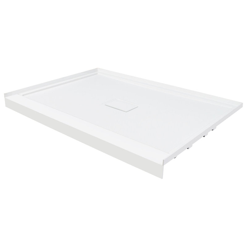 48'' W 34'' D Rectangular Single Shower Base, White