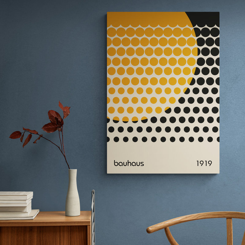 Circles On Circle Abstract - Wrapped Canvas Wall Art, 61cm H x 41cm W
