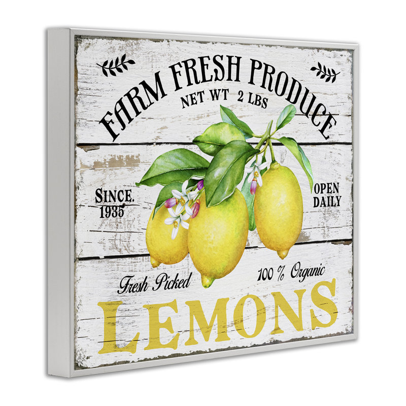 «Farm Fresh Produce», estampe numérique par Creatif Belle, H 11 po x l 14 po, Estampe numérique encadrée blanc bord de mer