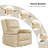 Electric Power Lift Chair with Heat & Massage, PU Leather Recliner Sofa with Remote Control & Side Pocket for Elderly in Living Room, Beige-1983618493