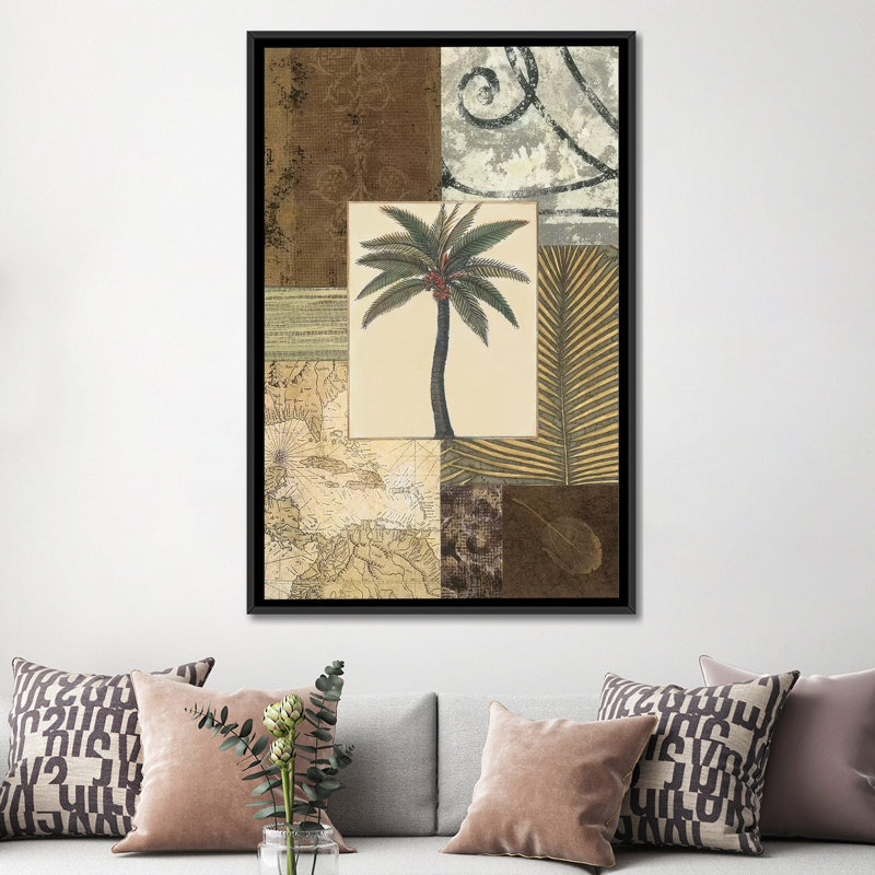 « colonial i », impression sur toile, H 26 po x l 18 po x P 1,5 po, Toile avec cadre noir, Pas de tapis