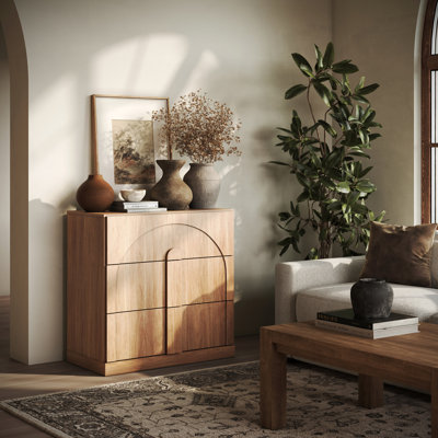 Sideboard Cabinet with 3 Drawers, Camel