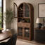 Armoire de bar 70 po de hauteur avec portes en verre trempé, 9 porte-bouteilles, grand tiroir, tablette réglable, porte-verres et armoire à café-131246673