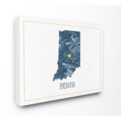 «Indiana Minimal Blue Marbré Silhouette» par Daphne Polselli, impression