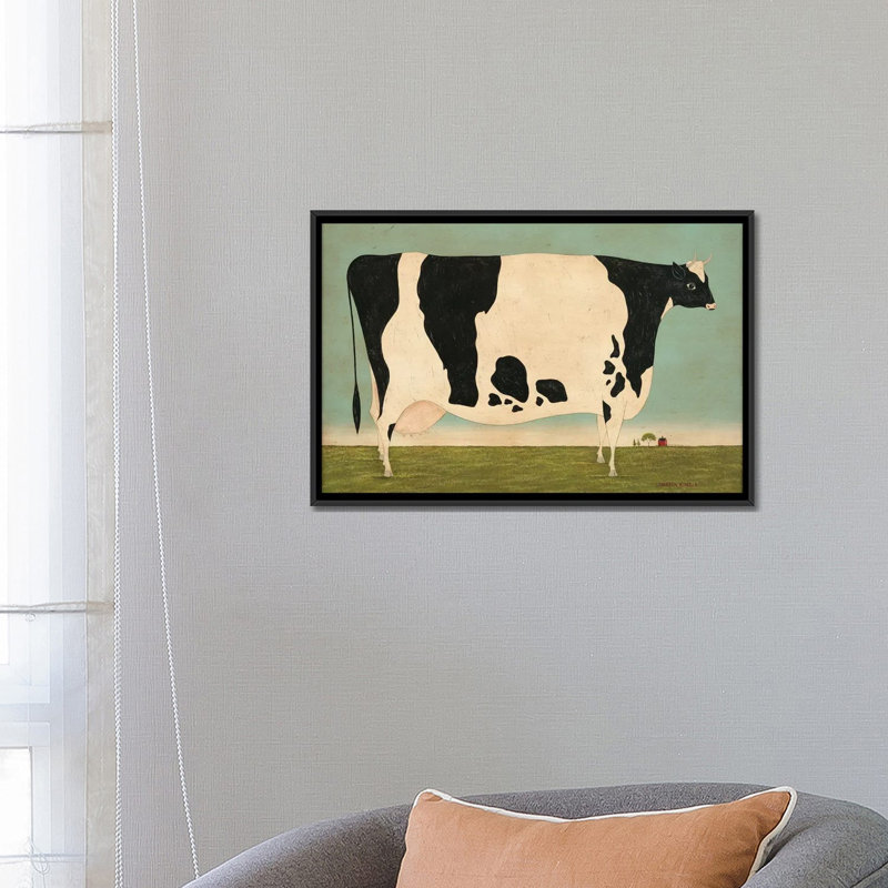 Grande vache du Vermont - reproduction d'art murale encadrée, H 18 po x l 26 po, Reproduction encadrée sans passe-partout