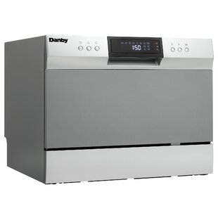 EdgeStar 21.63-in Portable Countertop Dishwasher (Metallic Look), 52-dBA in  the Portable Dishwashers department at