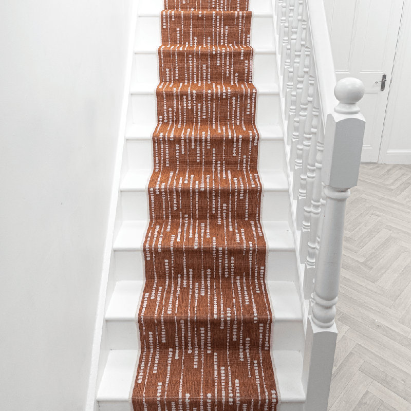 Stair Runner Geometric Flatweave Area Rug, Runner 60 x 450 cm