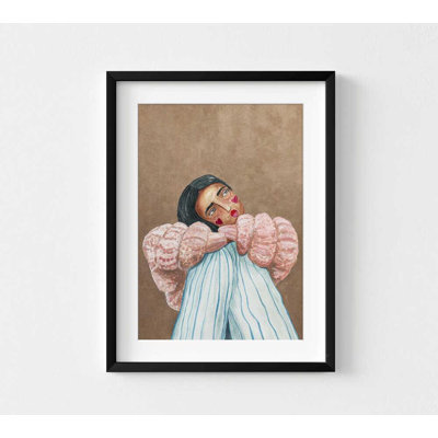 «Rosy Reflection Portrait Print»: art d'une fille rêveuse