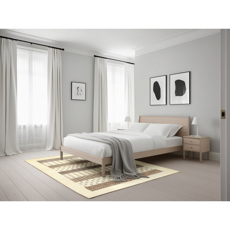 Tapis beige/brun/gris contemporain, Rectangle 5 pi x 7 pi