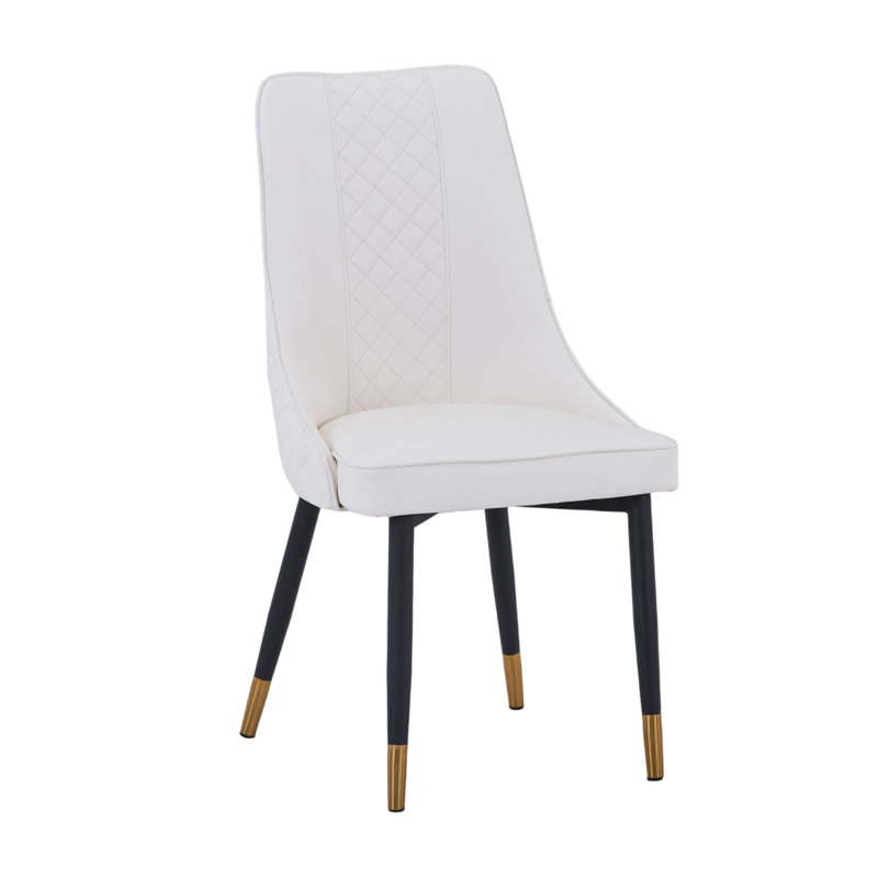 Chaise d'appoint de salle à manger Calume, Blanc, Simple