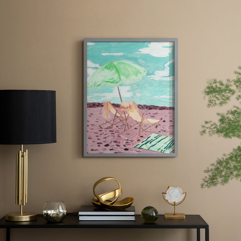 «Pastel Sky I», reproduction encadrée - bois massif, Gris, H 15 po x l 12 po