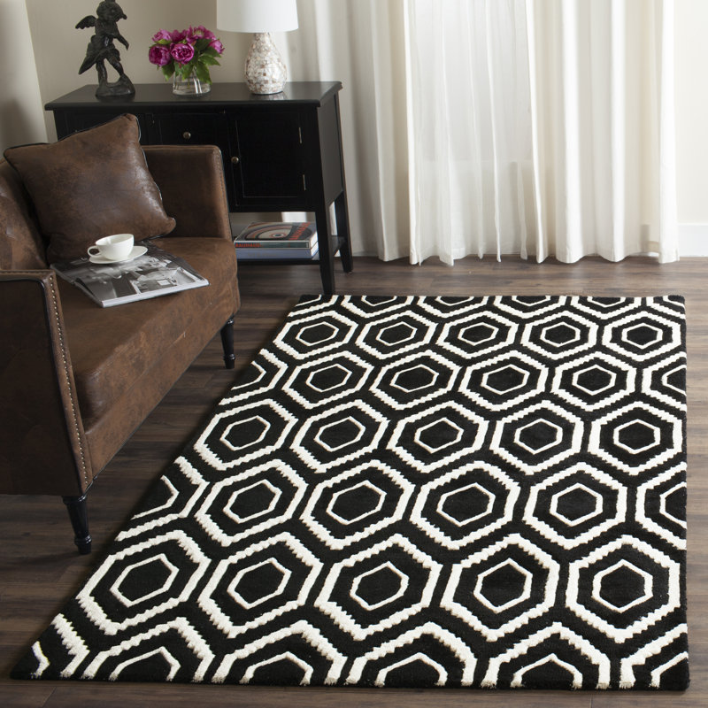 Tapis en laine touffeté à la main Deedie, Rectangle 4 pi x 6 pi