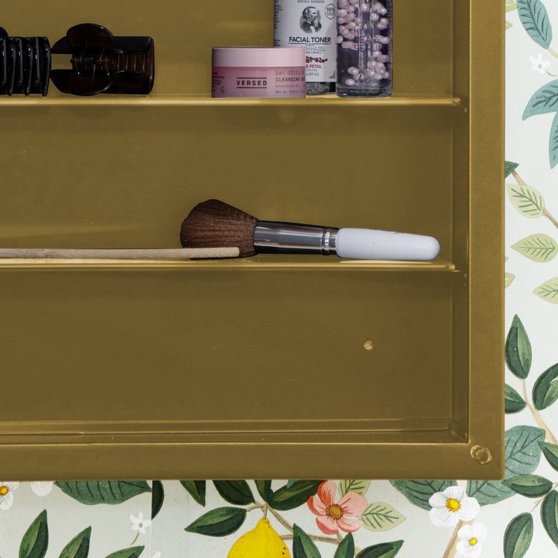 Eaton Medicine Cabinet, Recess and Surface Mount, Gold