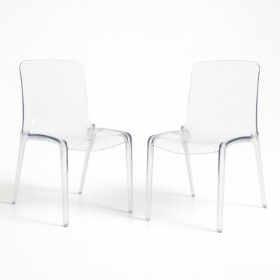 Lade Modern Lucite Dining Chairs – Fully Assembled Stackable Transparent Acrylic Chairs for Kitchen or Dining Room