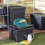Wham Bam Heavy Duty Recycled 45L Plastic Storage Boxes Pack of 5 Black
