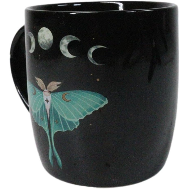 Tasse à café en porcelaine Wicca Magic Dark Luna Moth Moon Phases