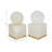Set Of 2 6" Abella Alabaster Orb On Base