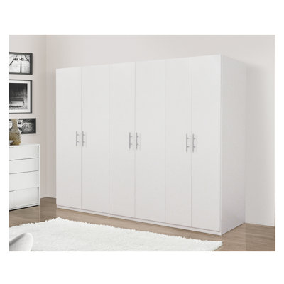 Beaudoin 6 Door Manufactured Wood Wardrobe