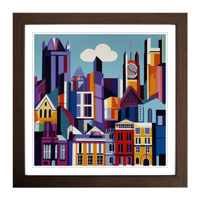 City of Manchester Cubism - Framed Print