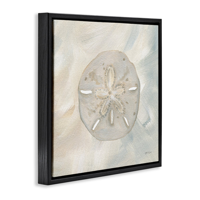 «Soft Sand Dollar», art mural encadré sur toile flottante par Yvette St. Amant, Cadre flottant noir de jais
