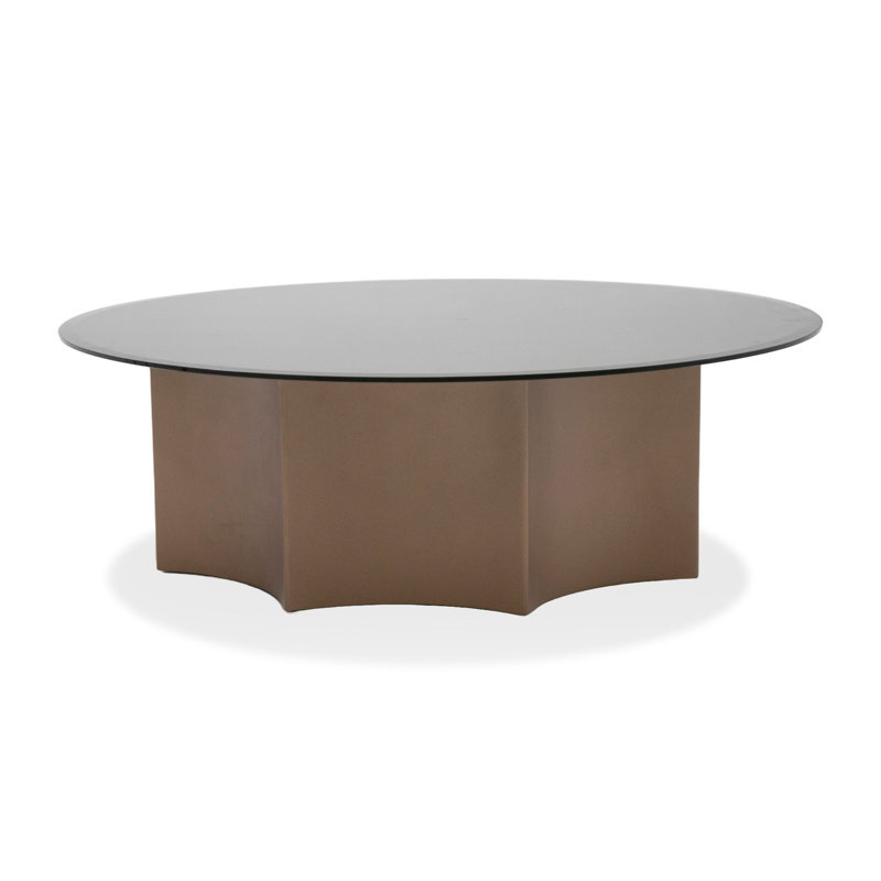 Cleon Glass Top Coffee Table, 13" H x 40" L x 40" W