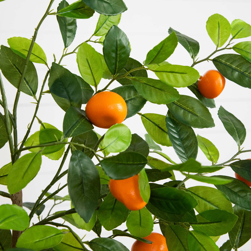 60'' Faux Tangerine Tree in Pot Liner