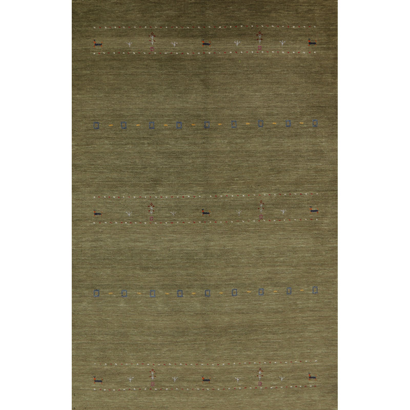 Tapis vert Tribal Gabbeh