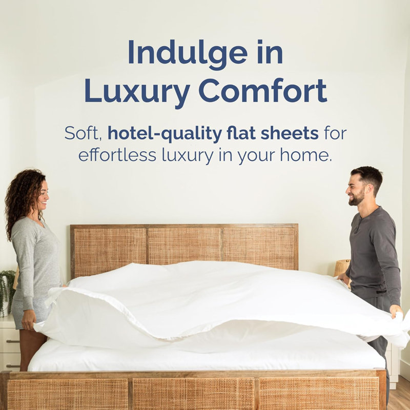 Ultra Soft Flat Sheet – Cooling, Breathable & Wrinkle Free Top Sheet, Twin XL, White