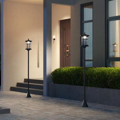 72" Solar Post Light, IP44 LED Outdoor Street Light, 2 Pack