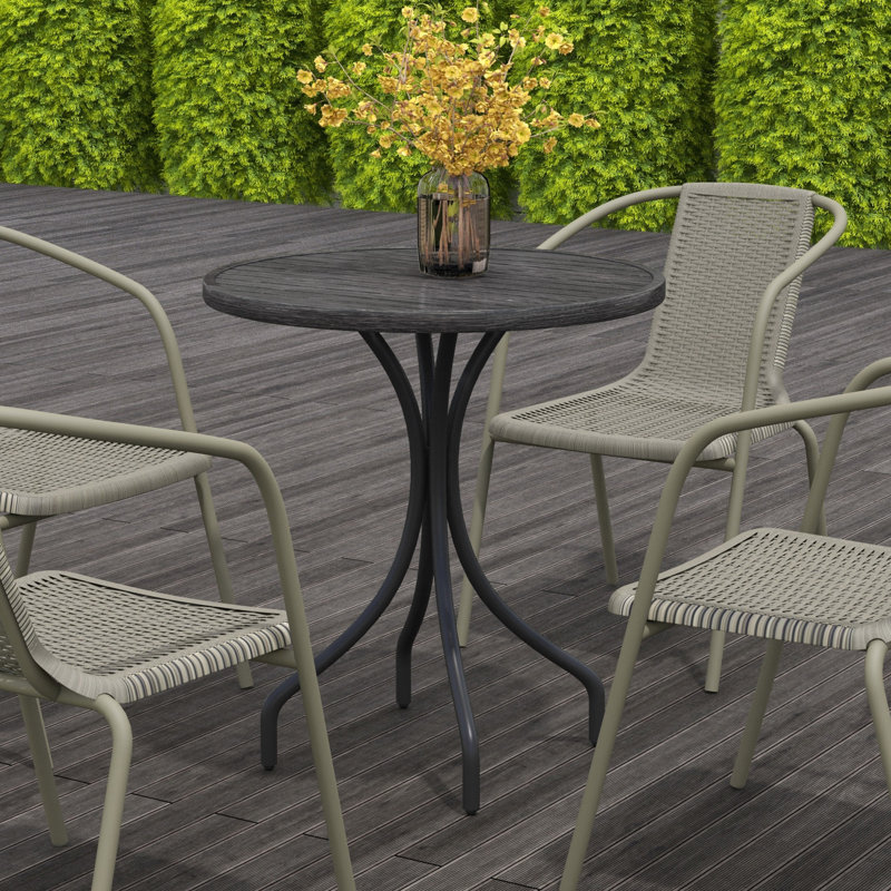 Round Metal Outdoor Dining Table , 66cm W 66cm D