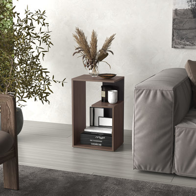 Everet 25" High 3-Tier Shelf Side Table Dark Oak