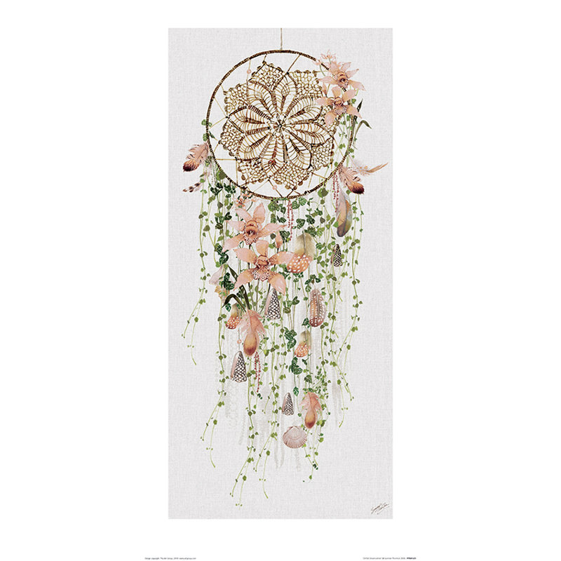 Orchid Dreamcatcher by Summer Thornton - Print, 60cm H x 30cm W x 0.001cm D, Paper
