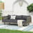 Acacia Wood  Outdoor 3 Seater Daybed With Cushion-2081363457-2081363469