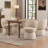 Modern Upholstered Dining Chairs, Boucle Fabric Swivel Barrel Chairs, Wingback Side Chairs, Vanity Chairs-1518962892