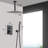 Black Matte Ceiling Shower - 10" Head & Handheld For Bathroom Mounted With-117993189
