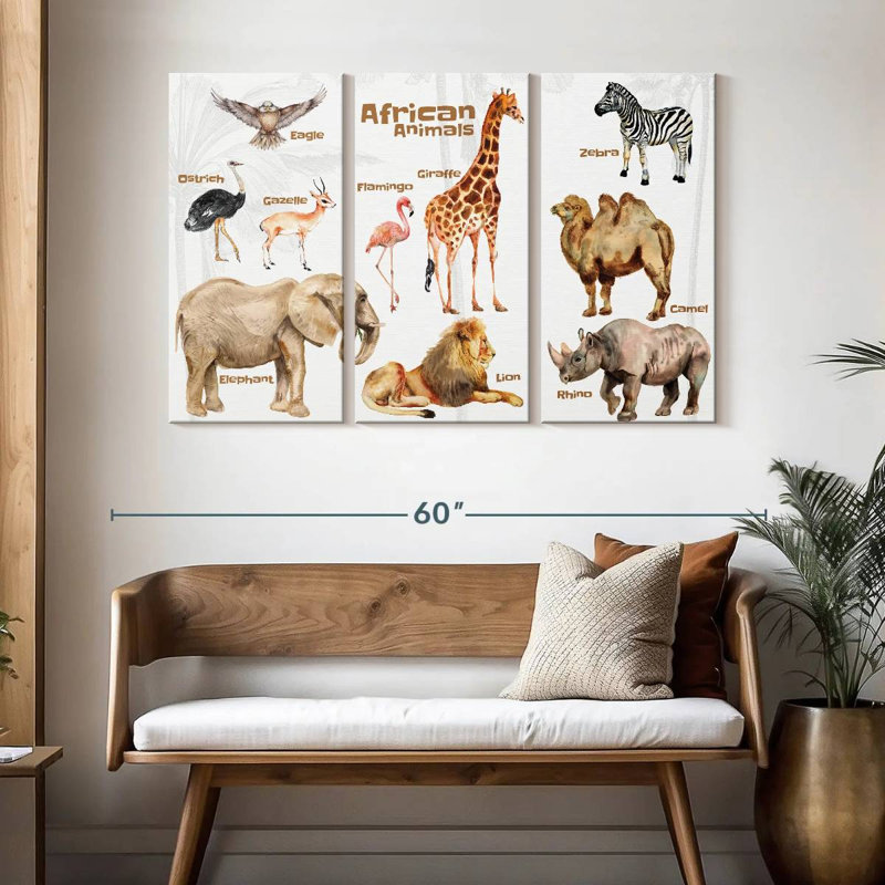 Brampt African Animals Chart, 32" H x 50" W