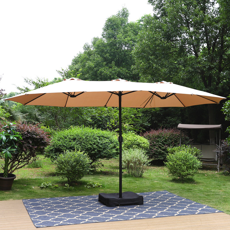 457.2cm X 274.32cm Rectangular Market Parasol, Beige