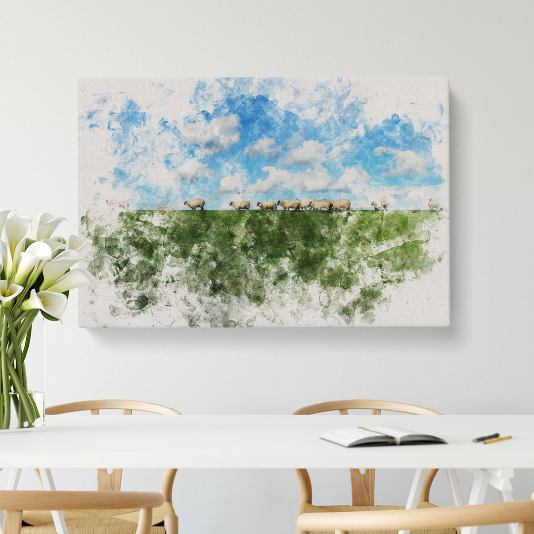 Flock Of Sheep Vol.4 - Wrapped Canvas Painting
