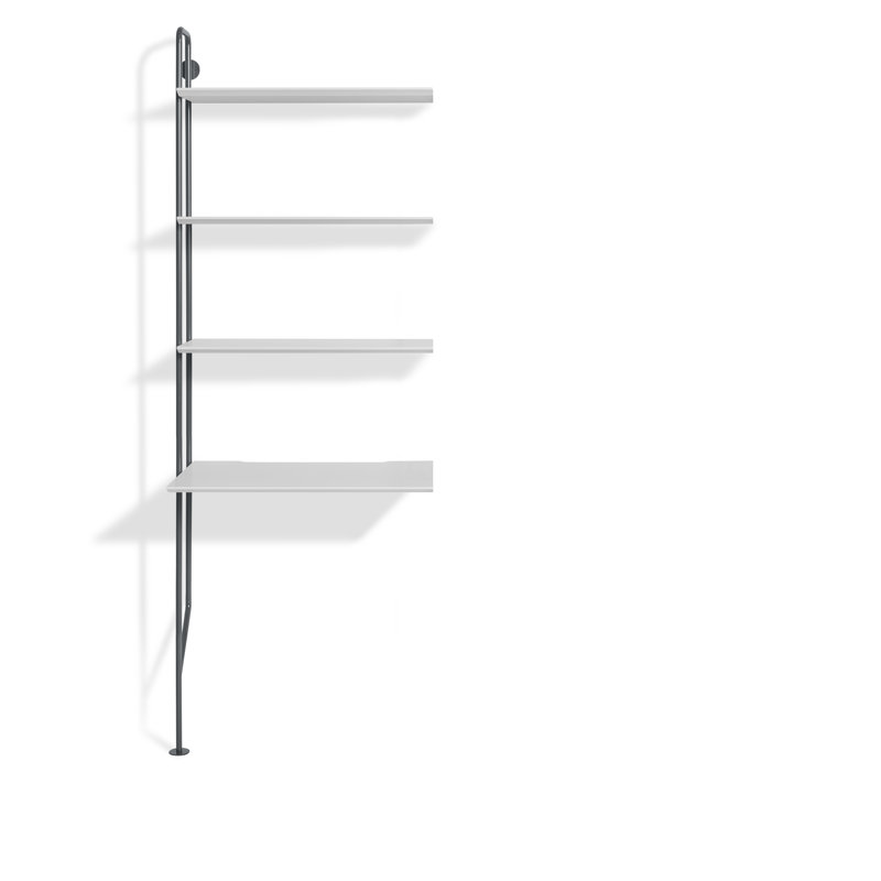 Hitch Metal Base Leaning / Ladder Desk, White, Slate
