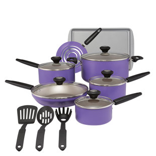 SilverStone Culinary Colors Aluminum Nonstick Cookware Set, 15-Piece