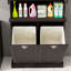 Armoire de salle de bain noire avec deux sections. Fabriqué en E1, stable. Capacité de charge de 150 lb. Espace de tablettes réglables. Séparez les sacs de lessive pratiques et amovibles. Poignée carrée distincte. Peint pour un-118041792