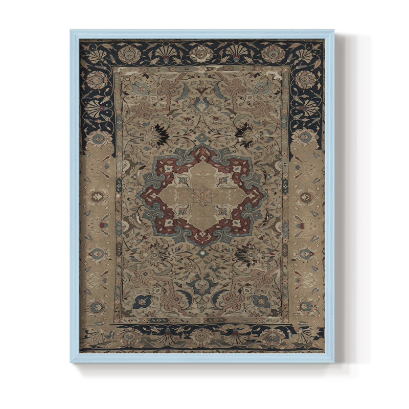 Impression encadrée rétro vintage XCV III - bois massif, H 30 po x l 24 po, Bleu