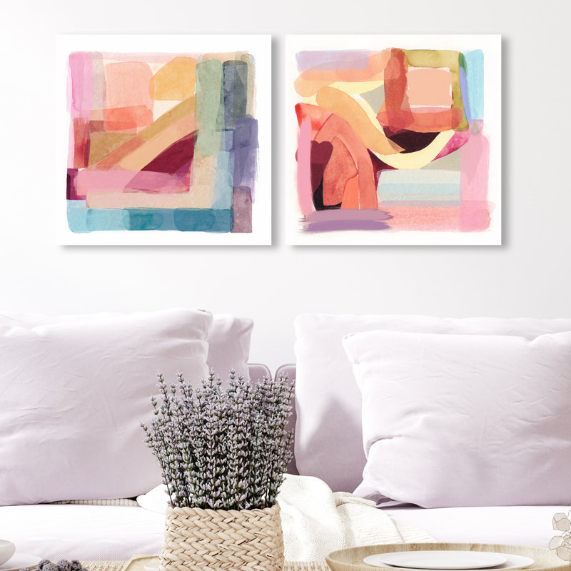 «Abstract Tone», ensemble de 2 impressions, Toile tendue, H 16 po x l 32 po