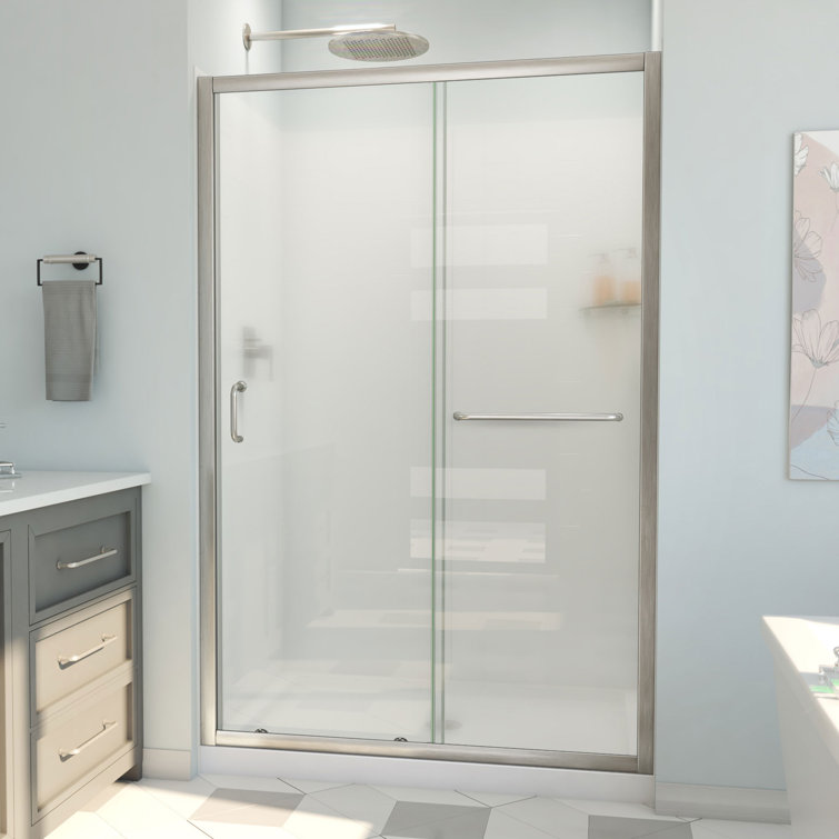 60" W x 36" D x 78" H Semi-Frameless Rectangle Shower Kit