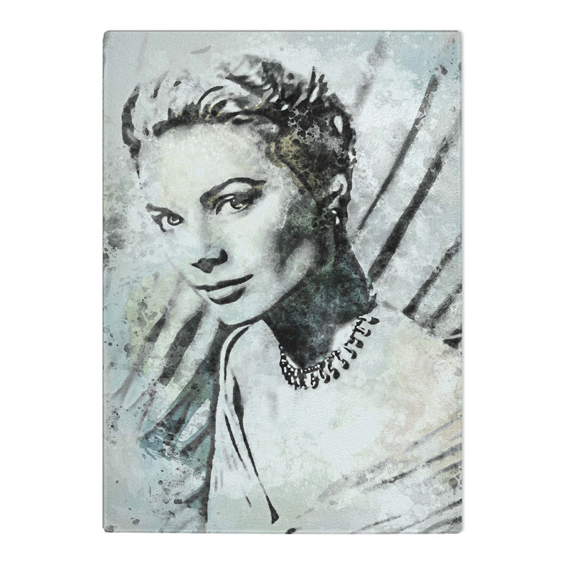 Glass Grace Kelly in Abstract Chopping Board, 39 cm W x 28.5 cm L