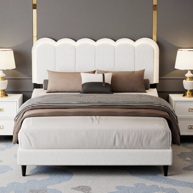 Petal Headboard Bed Frame with Atmosphere Light , Queen